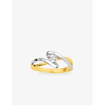 Bague oxyde de ziconium plaqué or bicolore