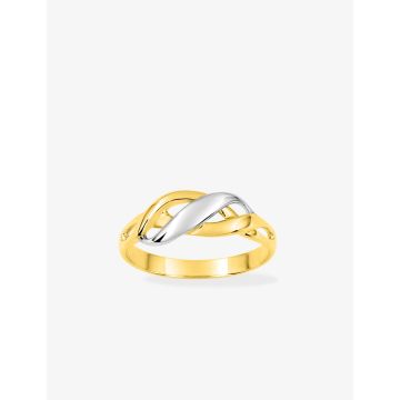 Bague plaqué or bicolore