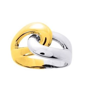 Bague plaqué or bicolore