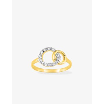 Bague oxyde de ziconium plaqué or+rh