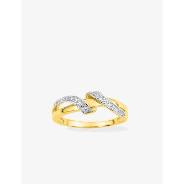 Bague oxyde de ziconium plaqué or+rh