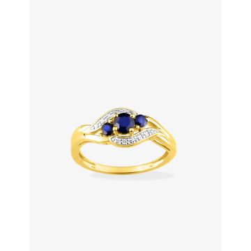 Bague trilogie sa synthétique plaqué or+rh