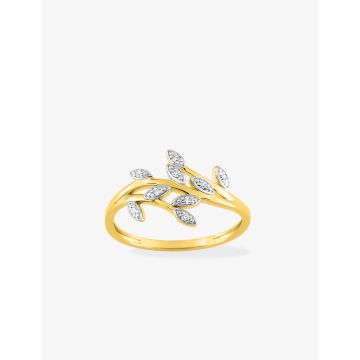 Bague oxyde de ziconium plaqué or+rh