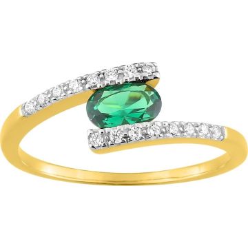 Bague oxyde de ziconium vrt plaqué or