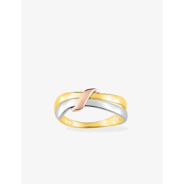 Bague plaqué or tricolore