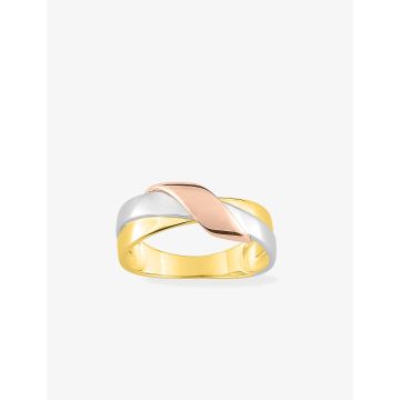 Bague plaqué or tricolore