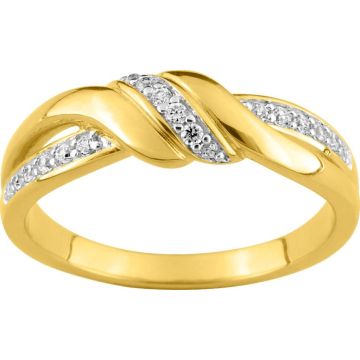 Bague oxyde de ziconium plaqué or+rh