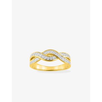 Bague oxyde de ziconium plaqué or+rh