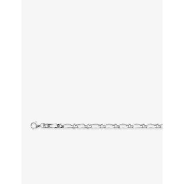 Collier figaro 1+1 argent 925 rhodié