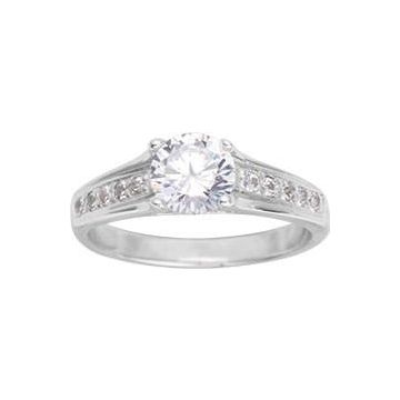 Bague oxyde de ziconium argent 925 rhodié