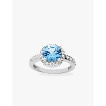 Bague oxyde de ziconium couleur argent 925 rhodié