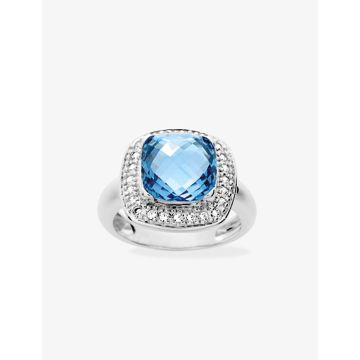 Bague oxyde de ziconium couleur argent 925 rhodié