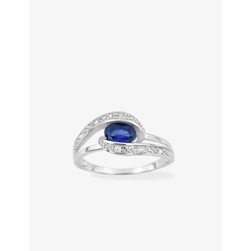 Bague oxyde de ziconium couleur argent 925 rhodié