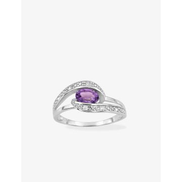 Bague oxyde de ziconium couleur argent 925 rhodié
