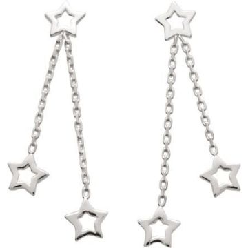 Boucles d'oreilles argent 925 rhodié 'étoile'