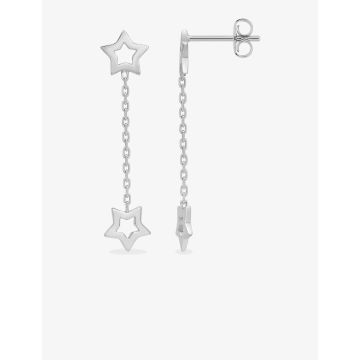 Boucles d'oreilles argent 925 rhodié 'étoile'