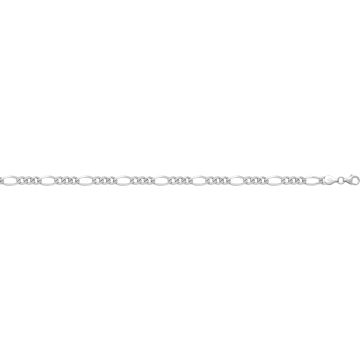 Collier argent 925 rhodié alterné 1+3