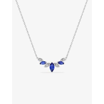 Collier sa synthétique oxyde de ziconium argent 925 rhodié