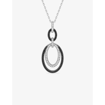 Collier oxyde de ziconium noir oxyde de ziconium argent 925 rhodié