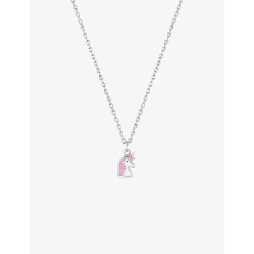 Collier laque rose argent 925 rhodié