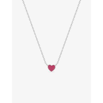 Collier laque rouge argent 925 rhodié