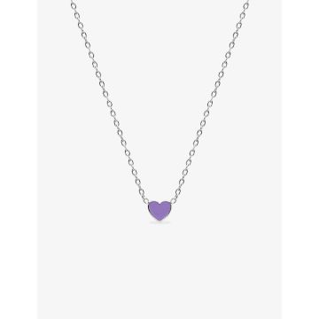 Collier laque mauve argent 925 rhodié
