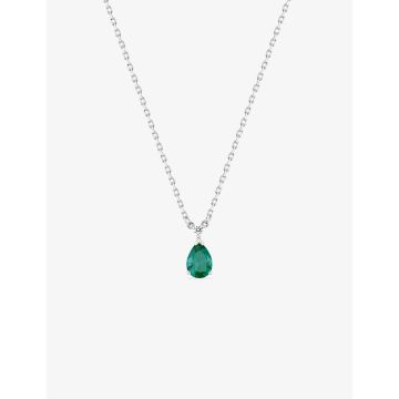 Collier oxyde de ziconium vrt+blanc argent 925 rhodié