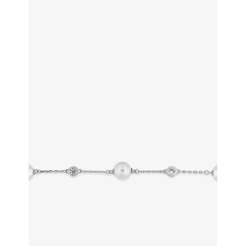 Bracelet perle d'imitation oxyde de ziconium argent 925 rhodié