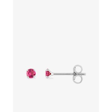 Boucles d'oreilles clou oxyde de ziconium rouge argent 925 rhodié