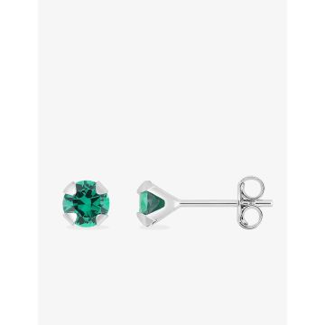 Boucles d'oreilles clou oxyde de ziconium vrt argent 925 rhodié