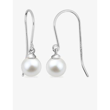 Boucles d'oreilles croch perle de culture argent 925 rhodié