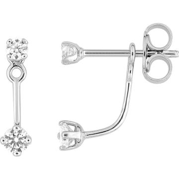Boucles d'oreilles clou oxyde de ziconium argent 925 rhodié