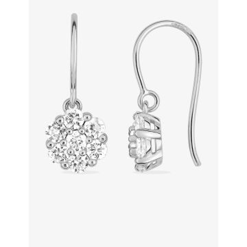 Boucles d'oreilles oxyde de ziconium argent 925 rhodié