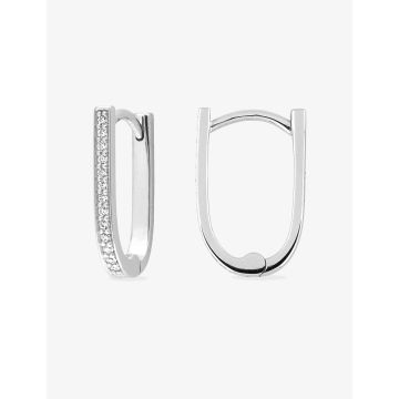 Boucles d'oreilles créolles oxyde de ziconium argent 925 rhodié