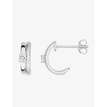 Boucles d'oreilles oxyde de ziconium argent 925 rhodié