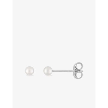 Boucles d'oreilles clou perle d'imitation argent 925 rhodié