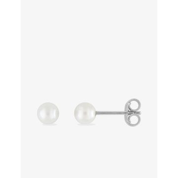 Boucles d'oreilles clou perle d'imitation argent 925 rhodié