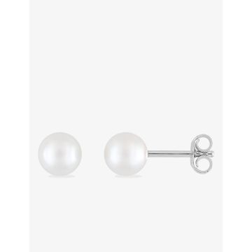Boucles d'oreilles clou perle d'imitation argent 925 rhodié
