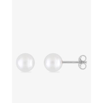 Boucles d'oreilles clou perle d'imitation argent 925 rhodié