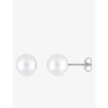 Boucles d'oreilles clou perle d'imitation argent 925 rhodié