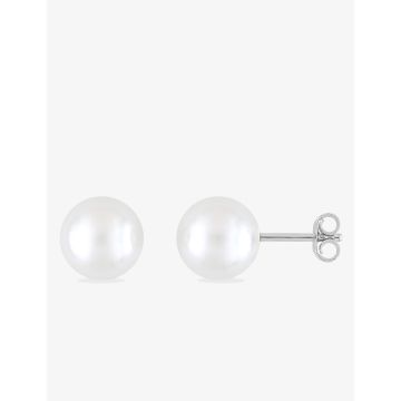 Boucles d'oreilles clou perle d'imitation argent 925 rhodié