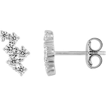 Boucles d'oreilles clou oxyde de ziconium argent 925 rhodié