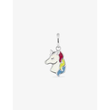Pendentif laque multicolore argent 925 rhodié