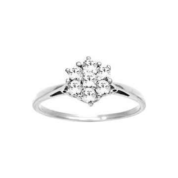 Bague oxyde de ziconium argent 925 rhodié