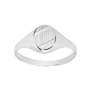 Chevalière lapidée brossée argent 925 rhodié