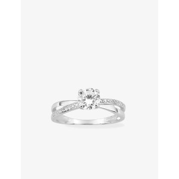 Bague oxyde de ziconium argent 925 rhodié