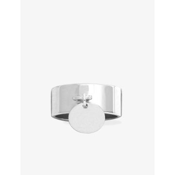 Bague argent 925 rhodié motif jeton