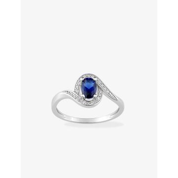 Bague sa synthétique oxyde de ziconium argent 925 rhodié