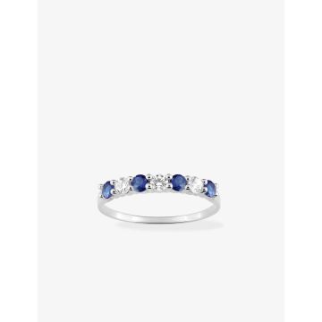 Bague sa synthétique oxyde de ziconium argent 925 rhodié