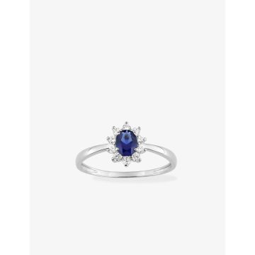 Bague sa synthétique oxyde de ziconium argent 925 rhodié
